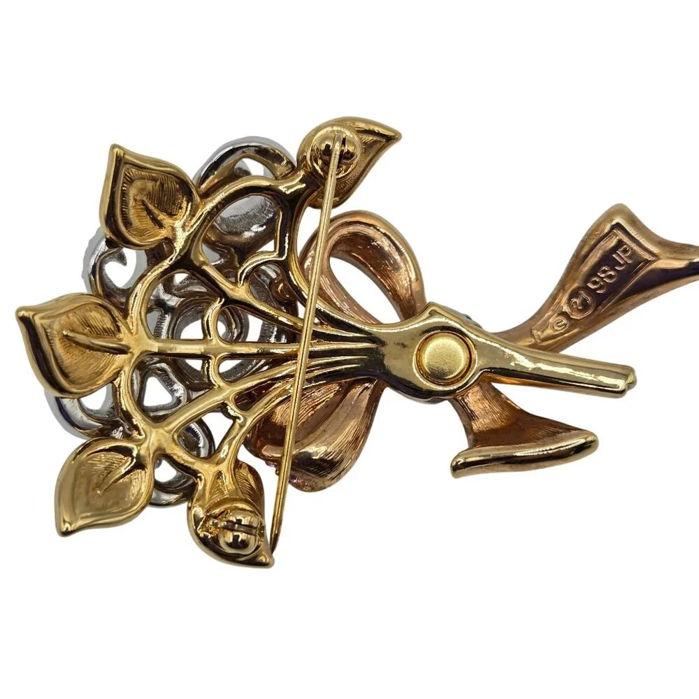 Swarovski Crystal Brooch Flower Bouquet Pink Cancer Awareness Compassion 98 Sign - Picture 6 of 13